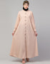 Women Front open & cuff Daily wear casual Abaya In the Shade of  skin